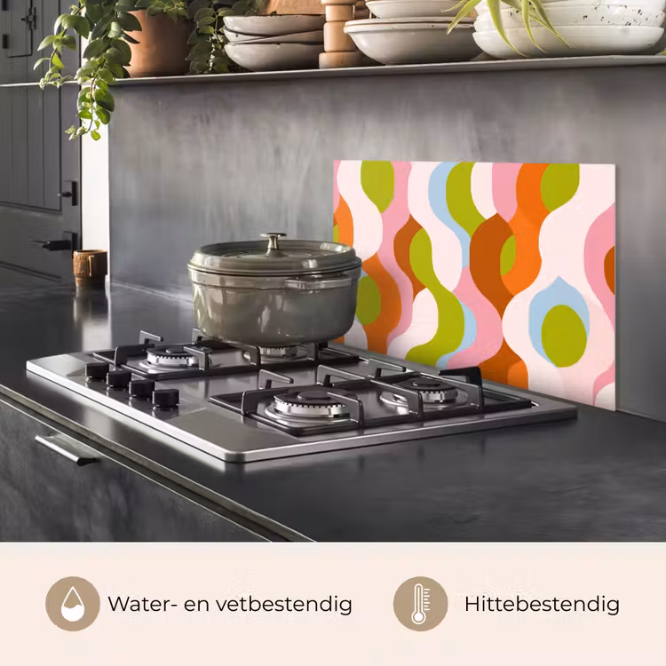 Spatscherm keuken - Abstract - Vormen - Roze — 7