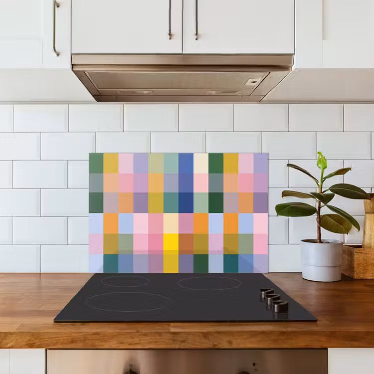 Spatscherm keuken - Blokken - Vierkant - Patroon - Gekleurd — 6