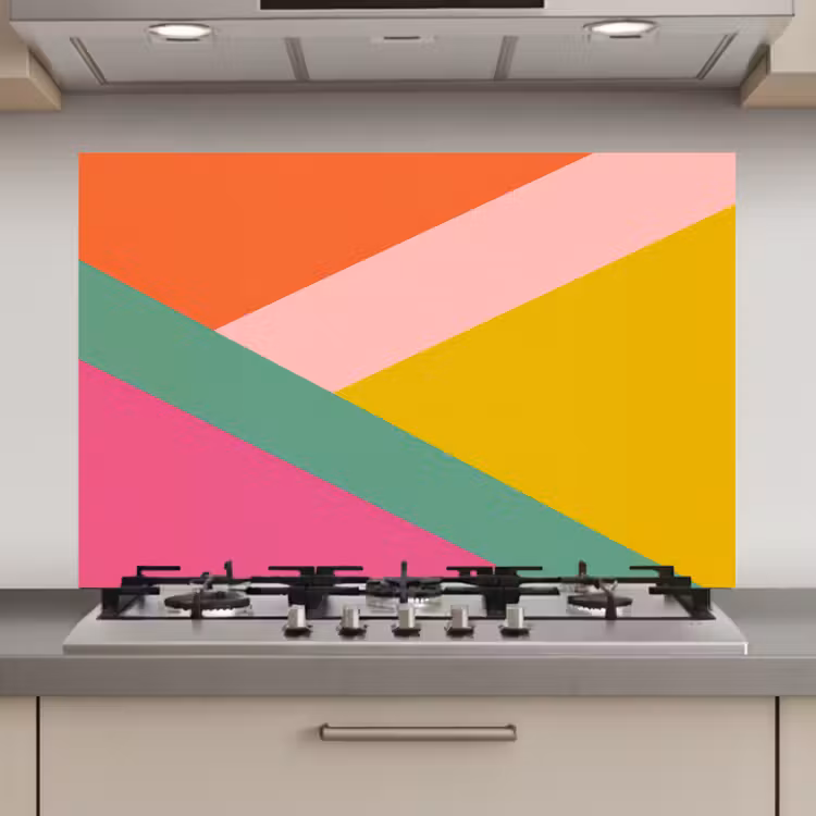 Spatscherm keuken - Driehoeken - Kleurrijk - Abstract — 1