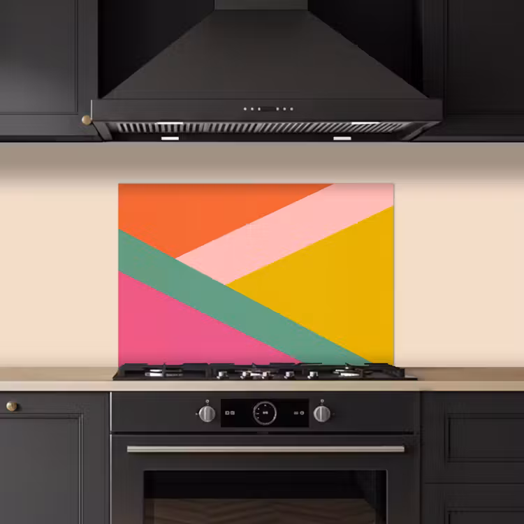 Spatscherm keuken - Driehoeken - Kleurrijk - Abstract — 2