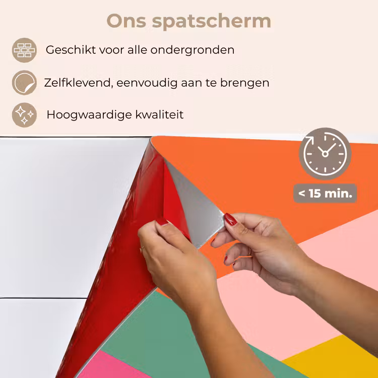 Spatscherm keuken - Driehoeken - Kleurrijk - Abstract — 4