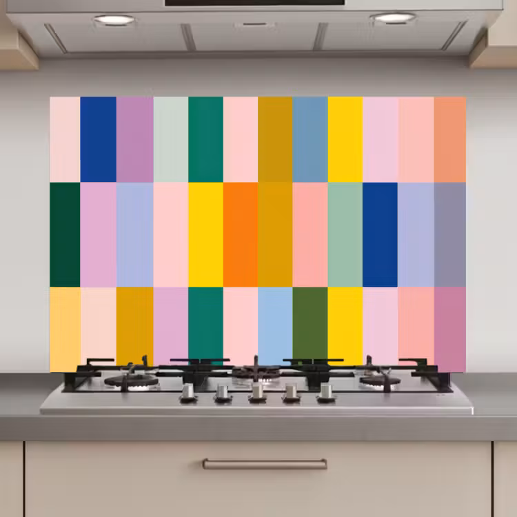 Spatscherm keuken - Stroken - Blauw - Patroon - Abstract — 1