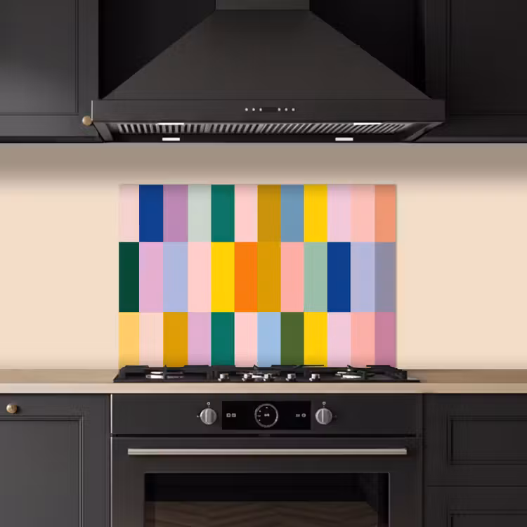 Spatscherm keuken - Stroken - Blauw - Patroon - Abstract — 2