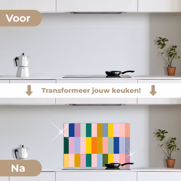 Spatscherm keuken - Stroken - Blauw - Patroon - Abstract — 3