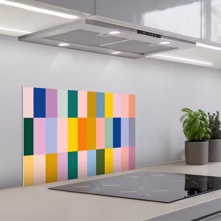 Spatscherm keuken - Stroken - Blauw - Patroon - Abstract — 5
