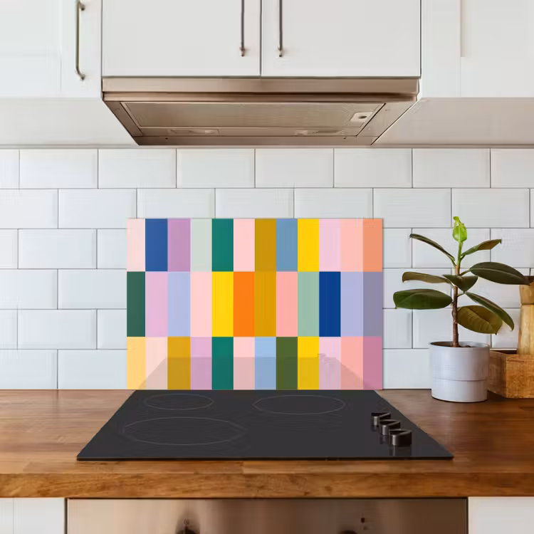 Spatscherm keuken - Stroken - Blauw - Patroon - Abstract — 6