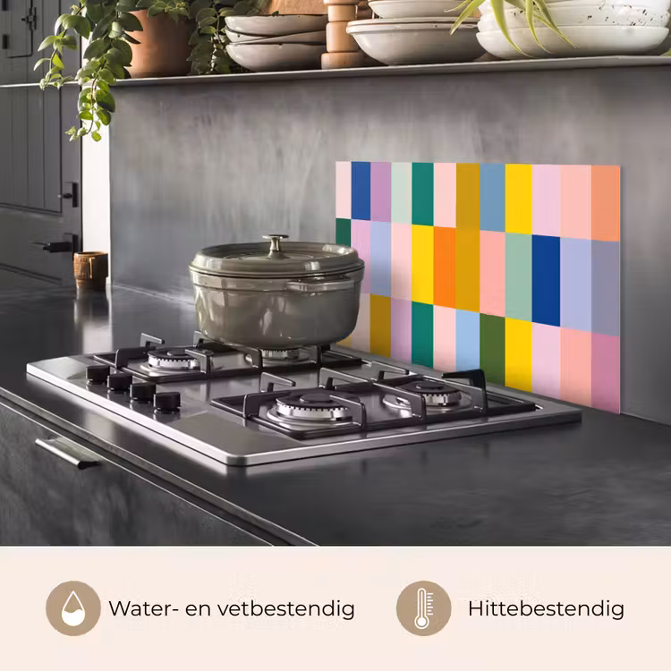 Spatscherm keuken - Stroken - Blauw - Patroon - Abstract — 7