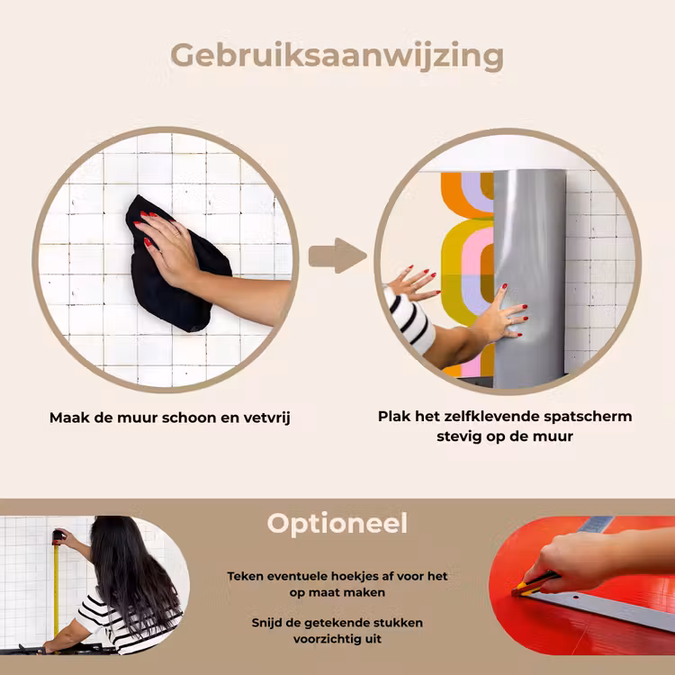 Spatscherm keuken - Stapel - Vormen - Geblokt - Oranje — 8