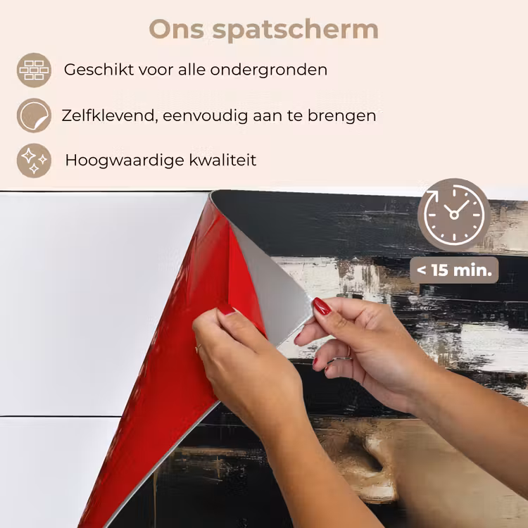 Spatscherm keuken - Gezicht - Vrouw - Zwart - Abstract — 4
