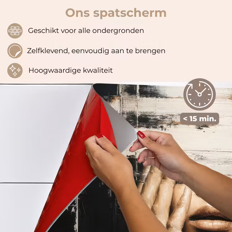 Spatscherm keuken - Hand - Gezicht - Strepen - Abstract — 4