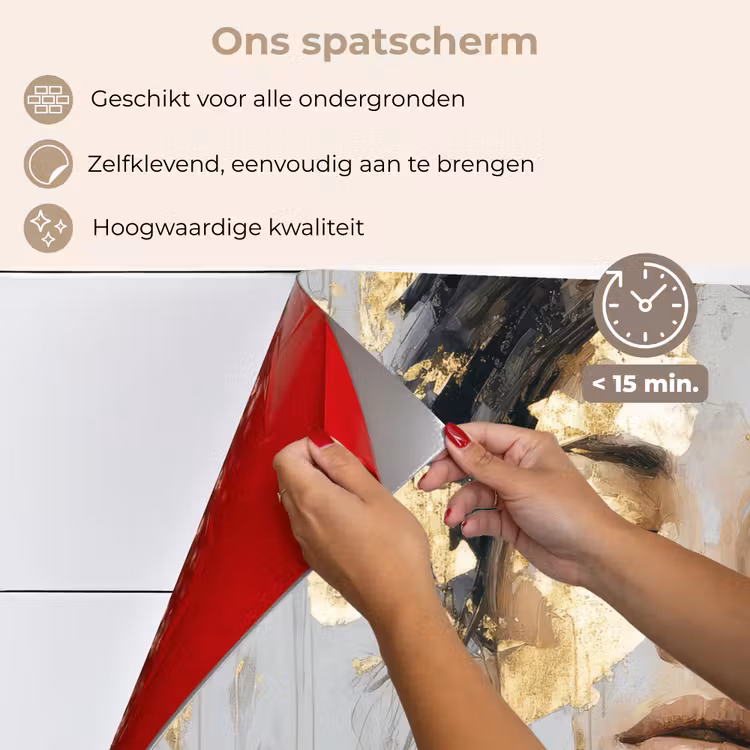 Spatscherm keuken - Sierlijk - Vrouw - Goud - Ogen — 4