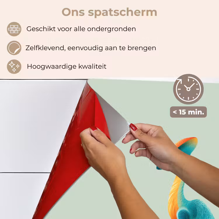 Spatscherm keuken - Staart - Dino - Minimalistisch - Blauw — 3