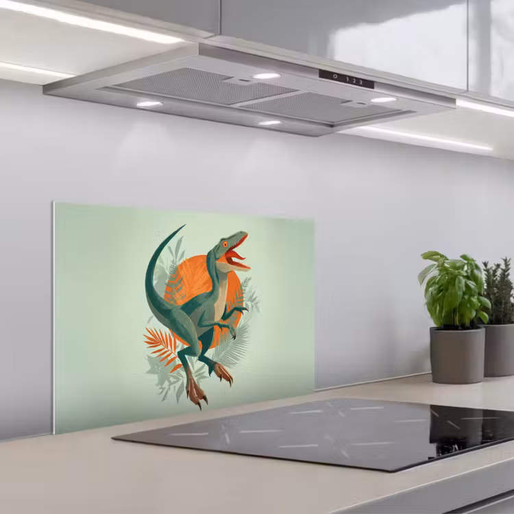 Spatscherm keuken - Dino - Bladeren - Grafisch - Groen — 4