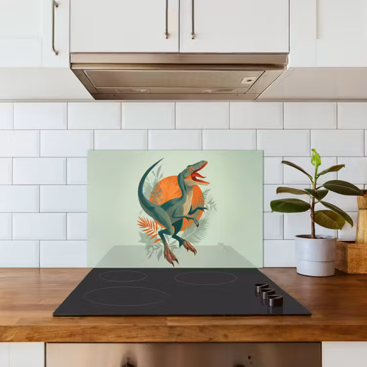Spatscherm keuken - Dino - Bladeren - Grafisch - Groen — 5