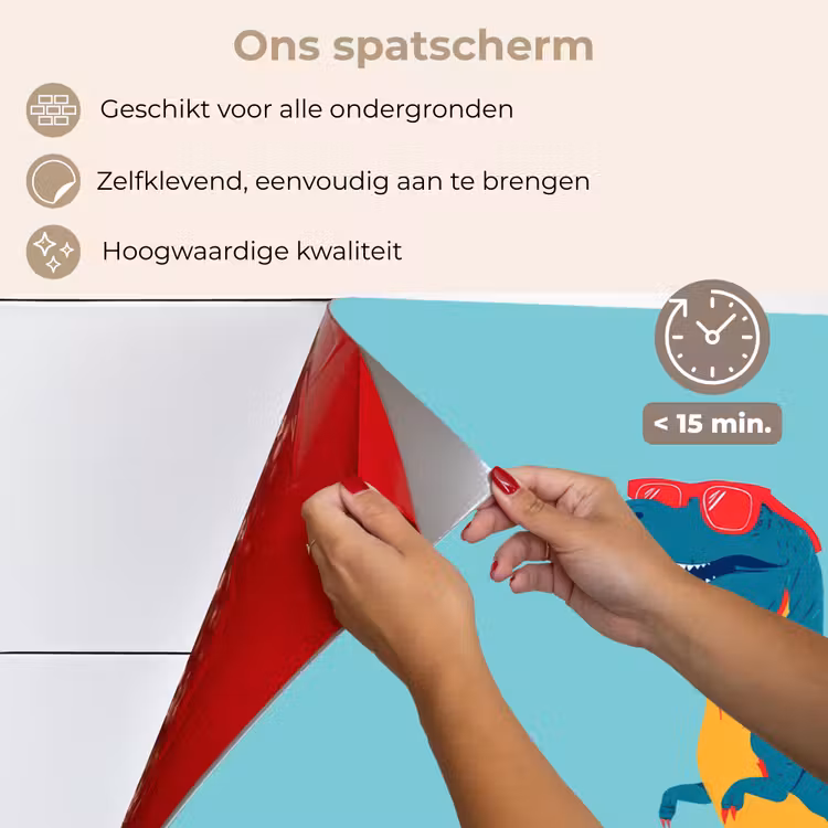 Spatscherm keuken - Dinosaurus - Blauw - Zonnebril — 3