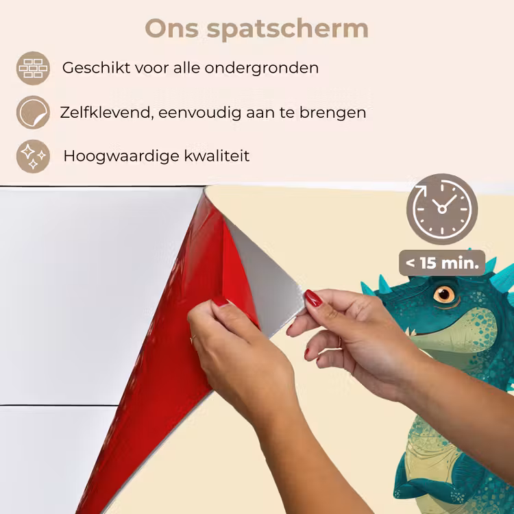 Spatscherm keuken - Dinosaurus - Turquoise - Stekels — 3