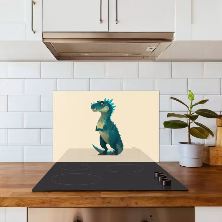 Spatscherm keuken - Dinosaurus - Turquoise - Stekels — 5