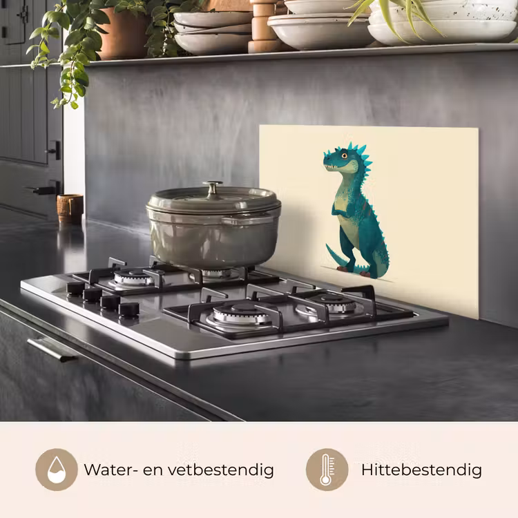 Spatscherm keuken - Dinosaurus - Turquoise - Stekels — 6