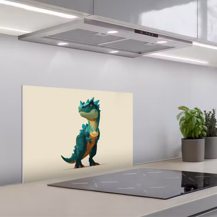 Spatscherm keuken - Stekels - Dino - Blauw - Gespierd — 4