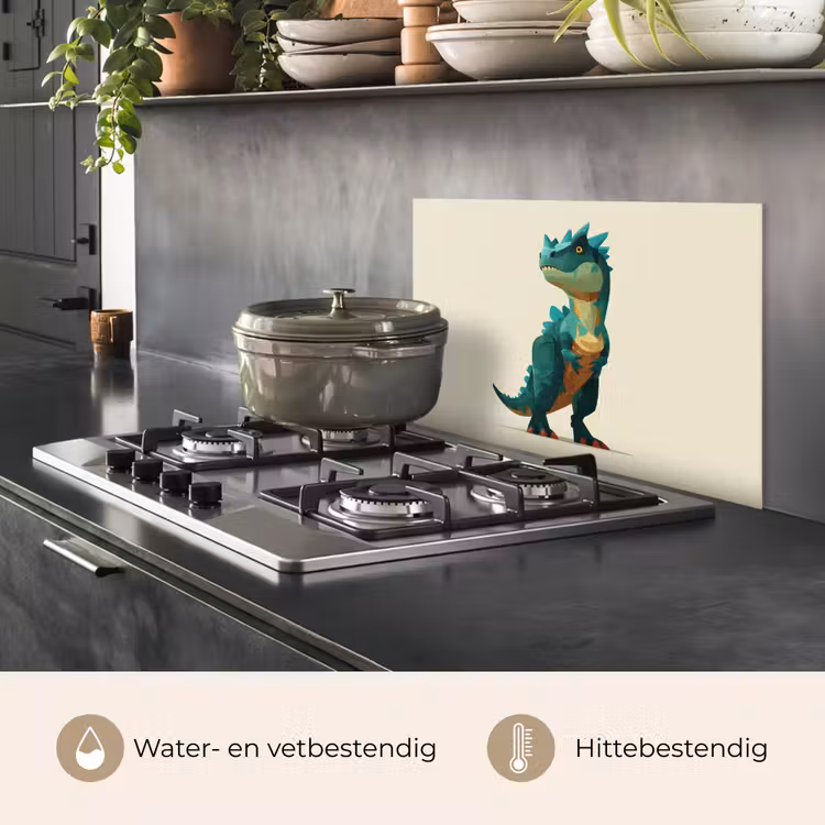 Spatscherm keuken - Stekels - Dino - Blauw - Gespierd — 6