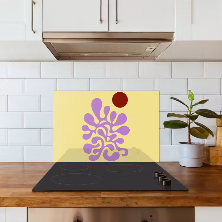 Spatscherm keuken - Koraal - Cirkel - Abstract - Geel — 6