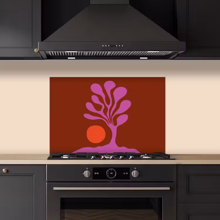 Spatscherm keuken - Boom - Paars - Cirkel - Vloeiend — 2