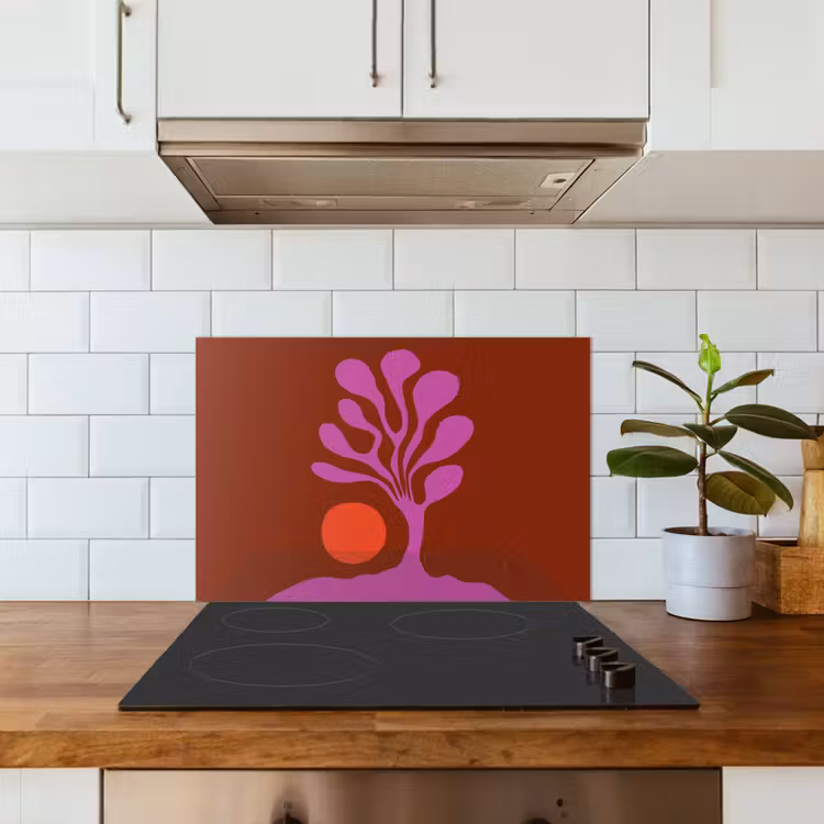 Spatscherm keuken - Boom - Paars - Cirkel - Vloeiend — 6