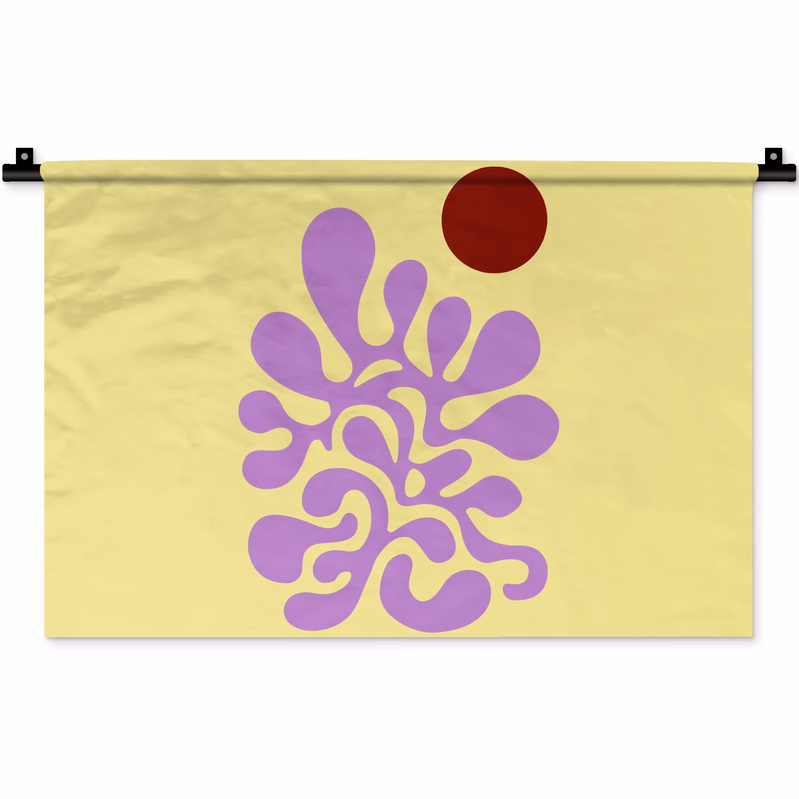 Wandkleed - Koraal - Cirkel - Abstract - Geel — 1