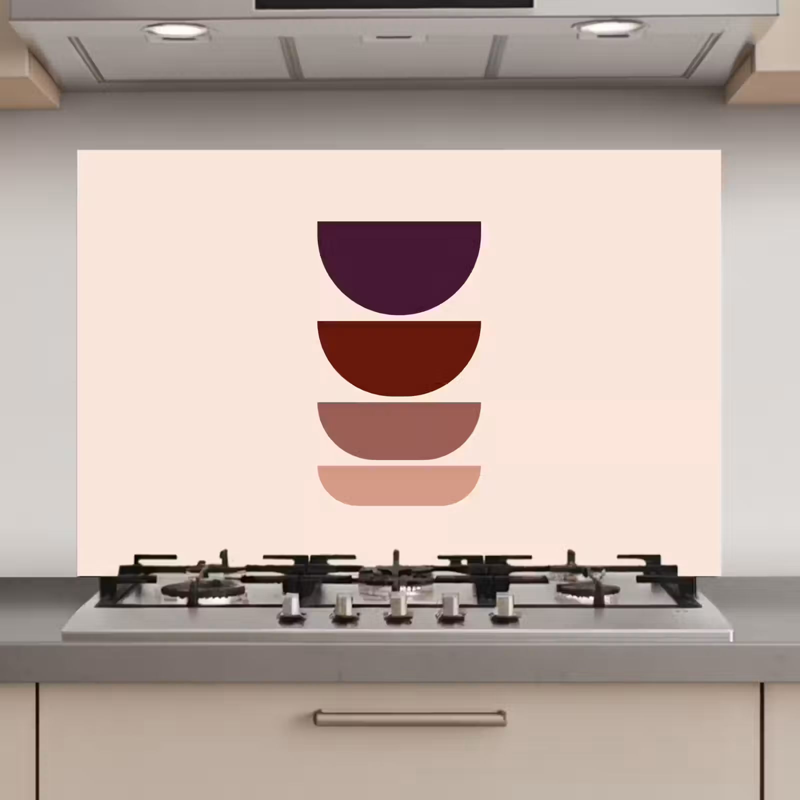 Spatscherm keuken - Harmonieus - Symmetrisch - Rood — 1
