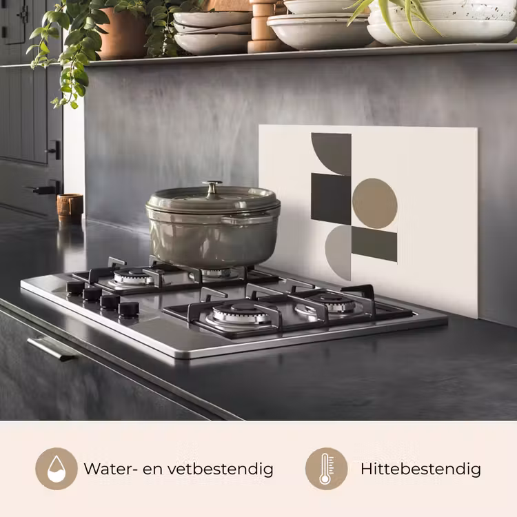 Spatscherm keuken - Aardetinten - Abstracte compositie - Eenvoudige vormen — 7