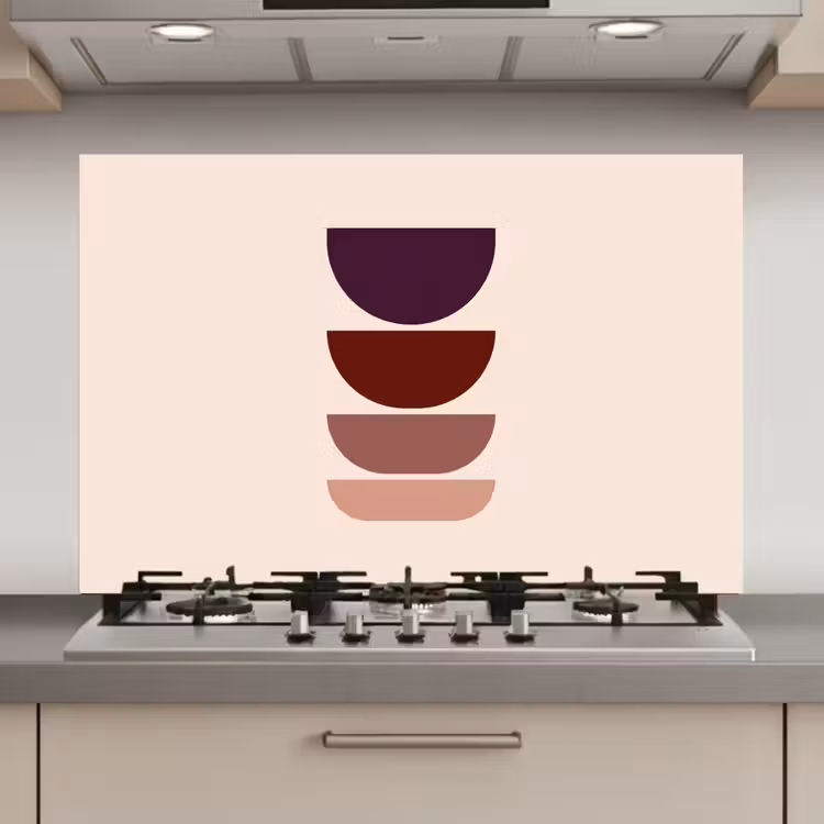Spatscherm keuken - Harmonieus - Symmetrisch - Rood — 1