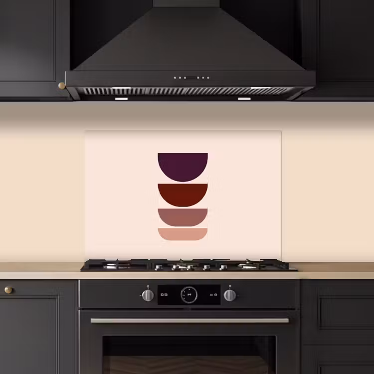 Spatscherm keuken - Harmonieus - Symmetrisch - Rood — 2