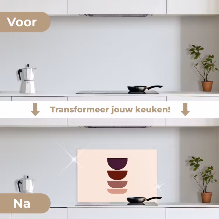 Spatscherm keuken - Harmonieus - Symmetrisch - Rood — 3