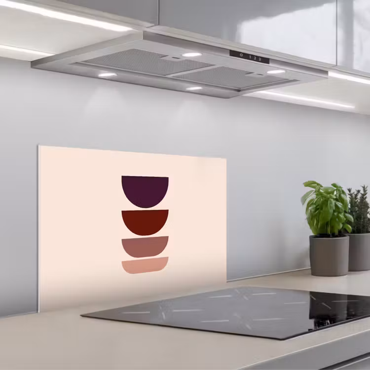 Spatscherm keuken - Harmonieus - Symmetrisch - Rood — 5