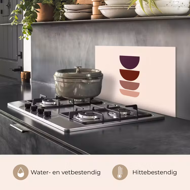 Spatscherm keuken - Harmonieus - Symmetrisch - Rood — 7