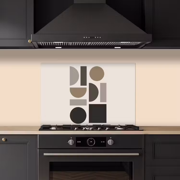 Spatscherm keuken - Natuurlijke tinten - Grafisch - Verticale compositie — 2