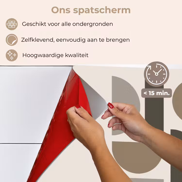 Spatscherm keuken - Natuurlijke tinten - Grafisch - Verticale compositie — 4