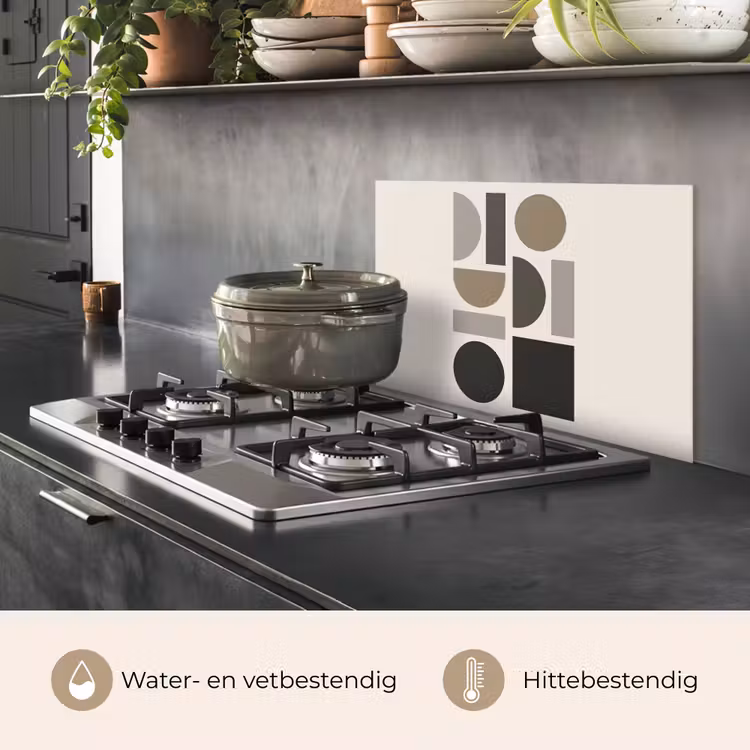 Spatscherm keuken - Natuurlijke tinten - Grafisch - Verticale compositie — 7