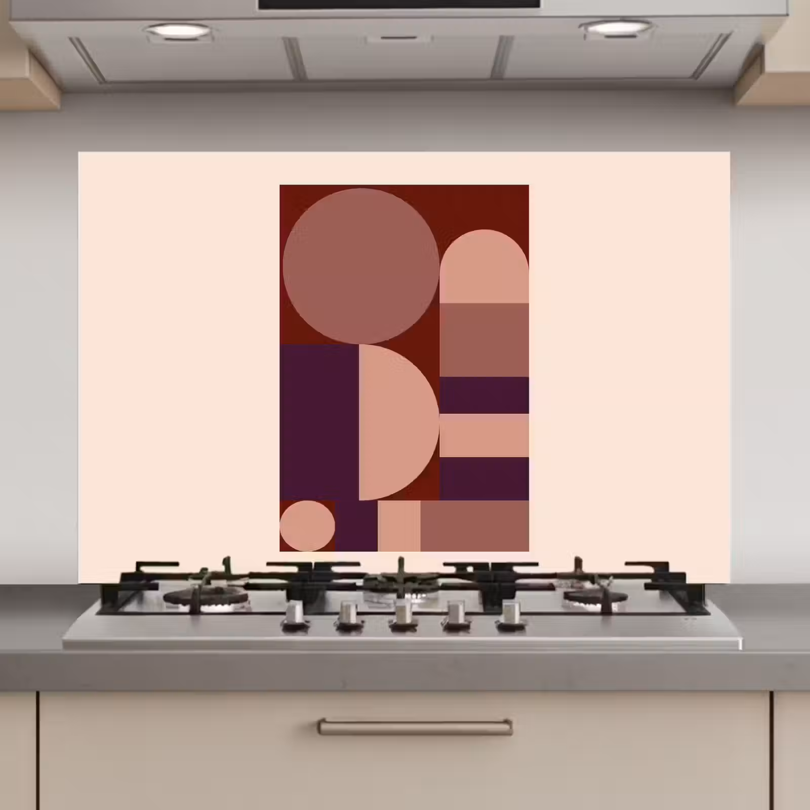 Spatscherm keuken - Geometrisch - Cirkels - Rood — 1