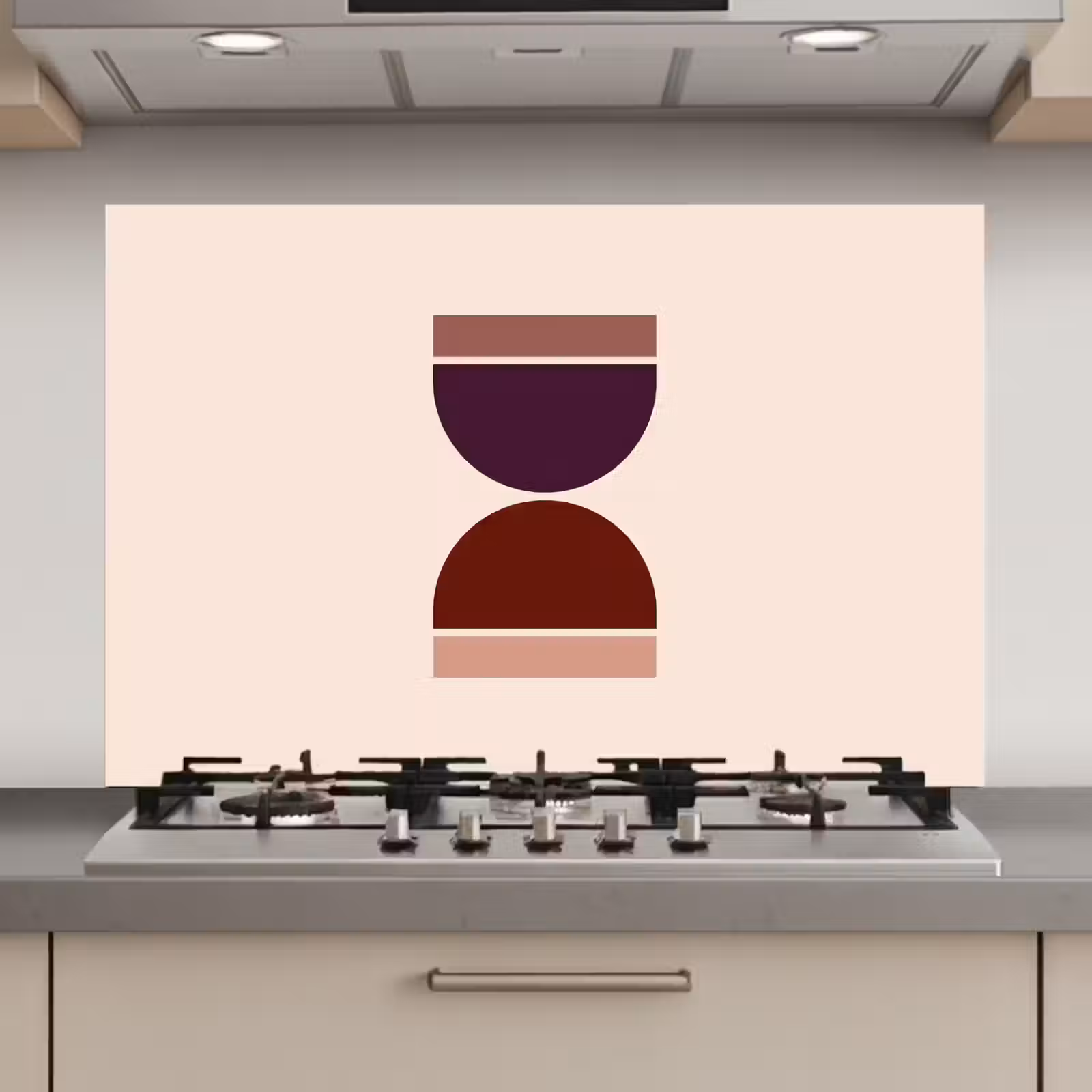 Spatscherm keuken - Zandloper - Symmetrisch - Rood - Paars — 1