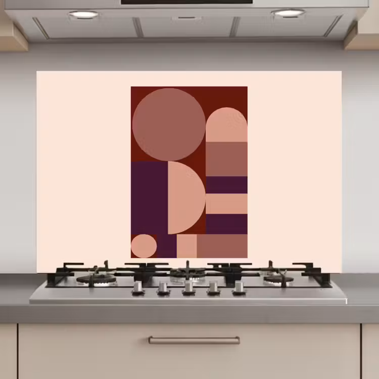 Spatscherm keuken - Geometrisch - Cirkels - Rood — 1