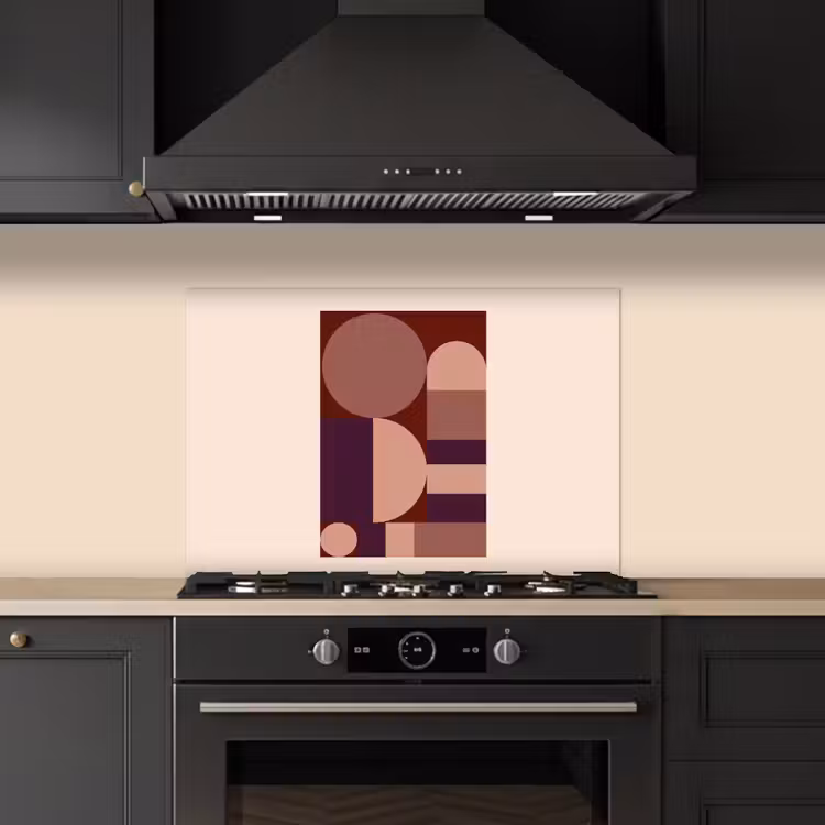 Spatscherm keuken - Geometrisch - Cirkels - Rood — 2