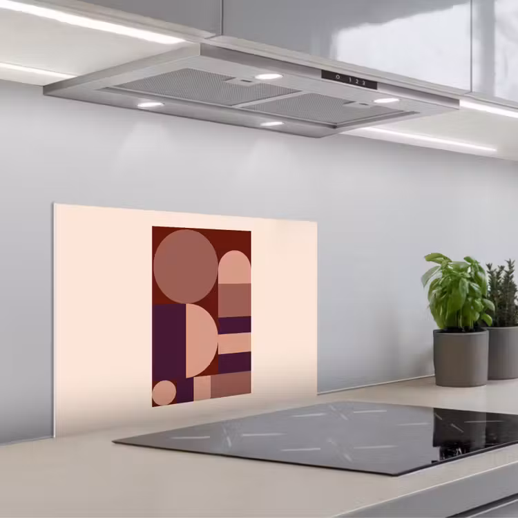 Spatscherm keuken - Geometrisch - Cirkels - Rood — 5