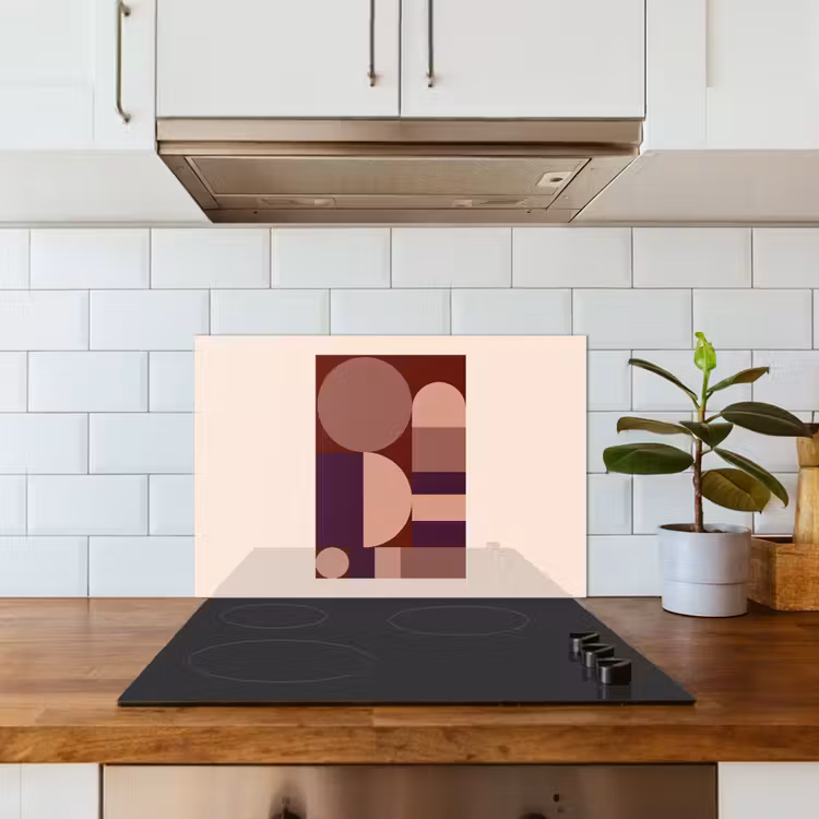 Spatscherm keuken - Geometrisch - Cirkels - Rood — 6