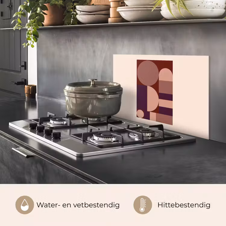 Spatscherm keuken - Geometrisch - Cirkels - Rood — 7