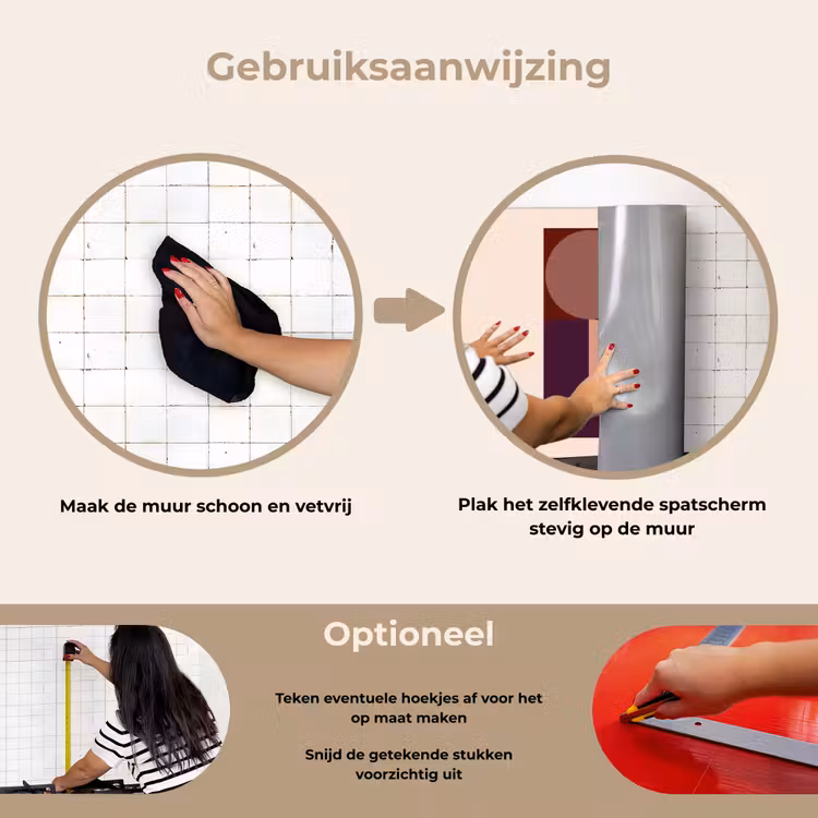 Spatscherm keuken - Geometrisch - Cirkels - Rood — 8