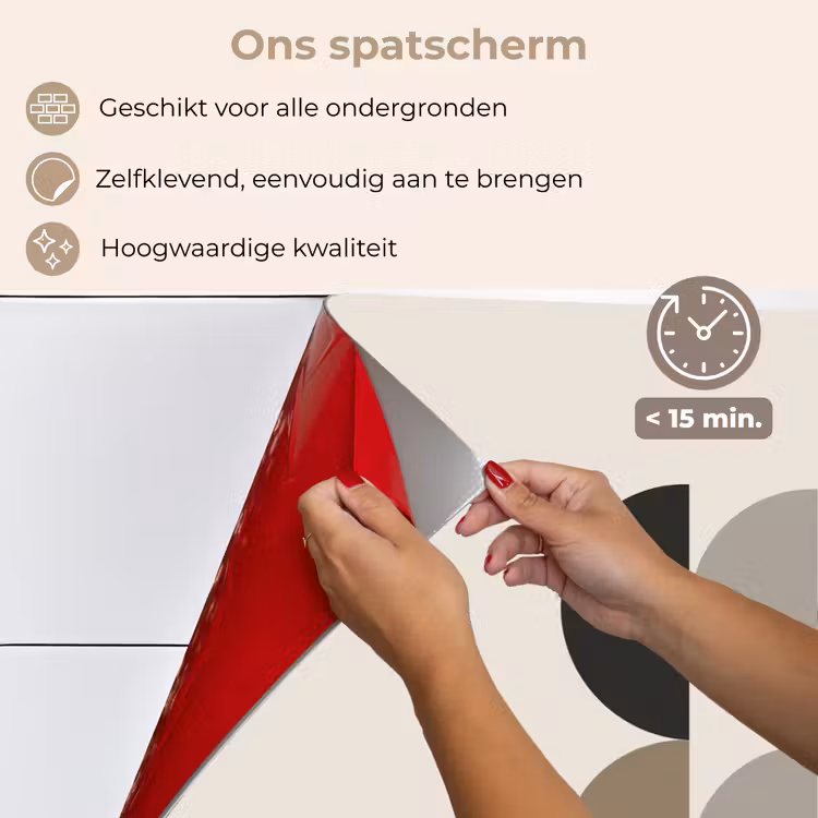 Spatscherm keuken - Halve cirkels - Aardetinten - Grafisch — 4
