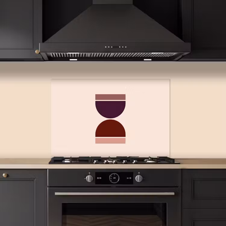 Spatscherm keuken - Zandloper - Symmetrisch - Rood - Paars — 2