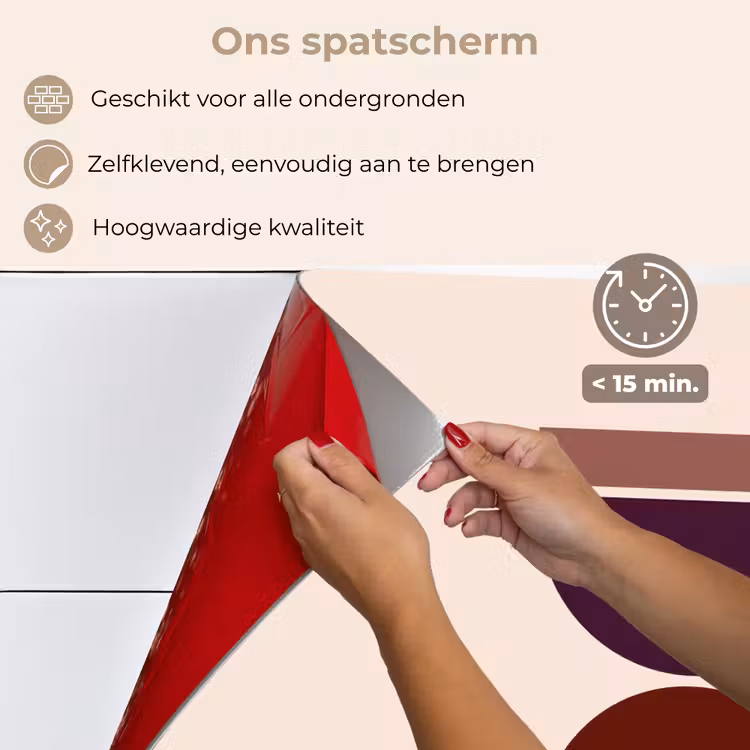 Spatscherm keuken - Zandloper - Symmetrisch - Rood - Paars — 4