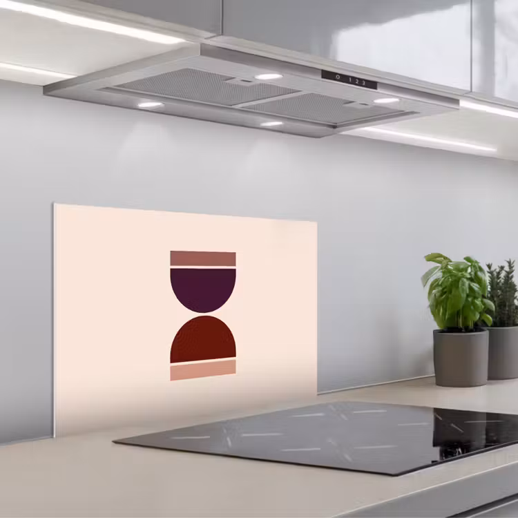 Spatscherm keuken - Zandloper - Symmetrisch - Rood - Paars — 5